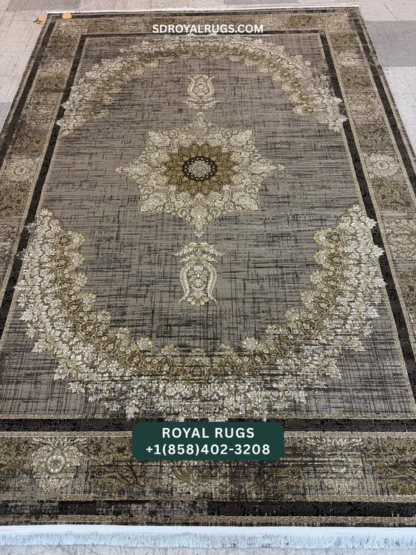 1200 REEDS BROWN PERSIAN DESGIN MACHINE MADE CARPET (COTTON) 710