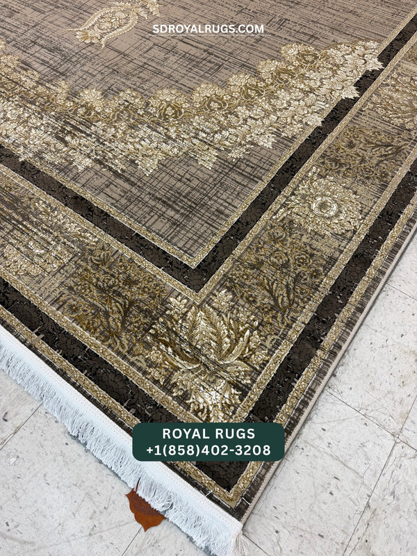 1200 REEDS BROWN PERSIAN DESGIN MACHINE MADE CARPET (COTTON) 710