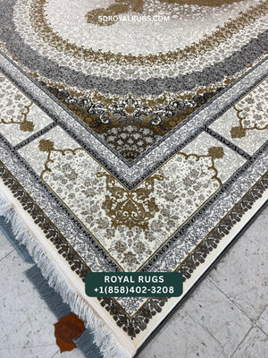 1200 REEDS CREAM PERSIAN DESGIN MACHINE MADE CARPET (COTTON) SADRA