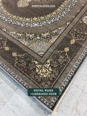 1200 REEDS LIGHT BROWN PERSIAN DESGIN MACHINE MADE CARPET (COTTON) SADRA