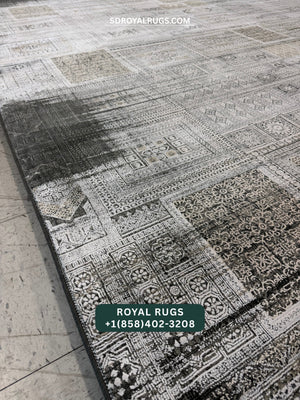 1500 REEDS GRAY PERSIAN DESGIN MACHINE MADE CARPET (COTTON) 3137