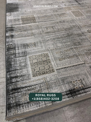 1500 REEDS GRAY PERSIAN DESGIN MACHINE MADE CARPET (COTTON) 3137