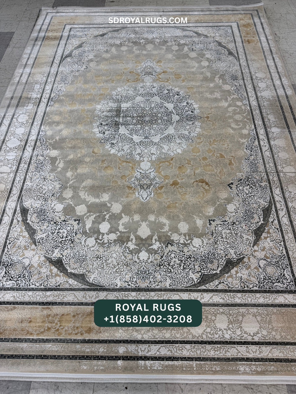1500 REEDS CREAM PERSIAN DESGIN MACHINE MADE CARPET (COTTON) 3014