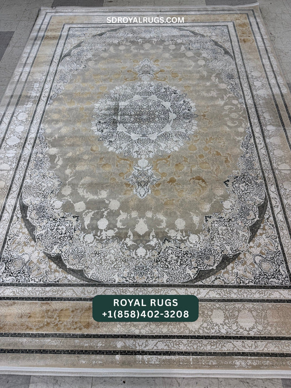 1500 REEDS CREAM PERSIAN DESGIN MACHINE MADE CARPET (COTTON) 3014