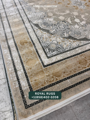1500 REEDS CREAM PERSIAN DESGIN MACHINE MADE CARPET (COTTON) 3014