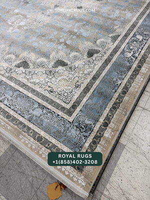1500 REEDS CREAM PERSIAN DESGIN MACHINE MADE CARPET (COTTON) 3012