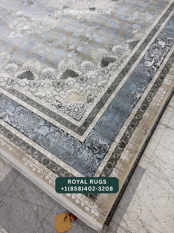1500 REEDS CREAM PERSIAN DESGIN MACHINE MADE CARPET (COTTON) 3012