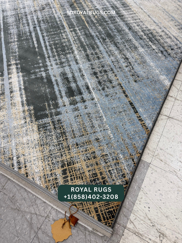 1500 REEDS GRAY PERSIAN DESGIN MACHINE MADE CARPET (COTTON) 3028