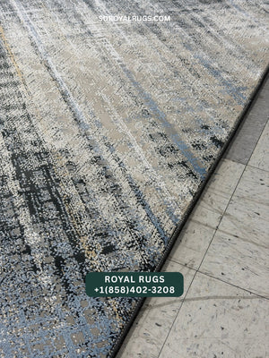 1500 REEDS GRAY PERSIAN DESGIN MACHINE MADE CARPET (COTTON) 3028