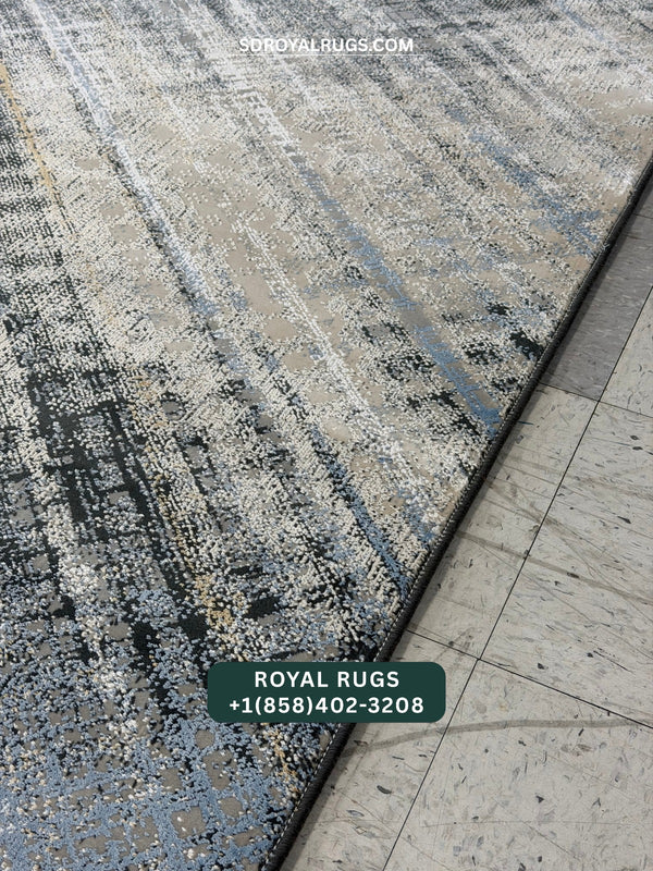 1500 REEDS GRAY PERSIAN DESGIN MACHINE MADE CARPET (COTTON) 3028