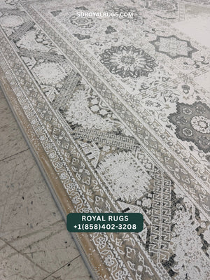 1500 REEDS CREAM PERSIAN DESGIN MACHINE MADE CARPET (COTTON) 3141