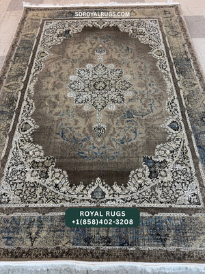 1200 REEDS LIGHT BROWN PERSIAN DESGIN MACHINE MADE CARPET (COTTON) 702