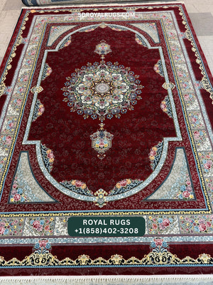 1200 REEDS RED PERSIAN DESGIN MACHINE MADE CARPET (COTTON) BOSTAN