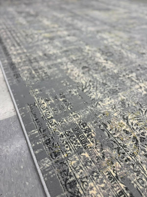 Light Grey Tuba Collection – 1200 Reeds Turkish Machine-Made Carpet | Premium Quality Area Rug #5554A